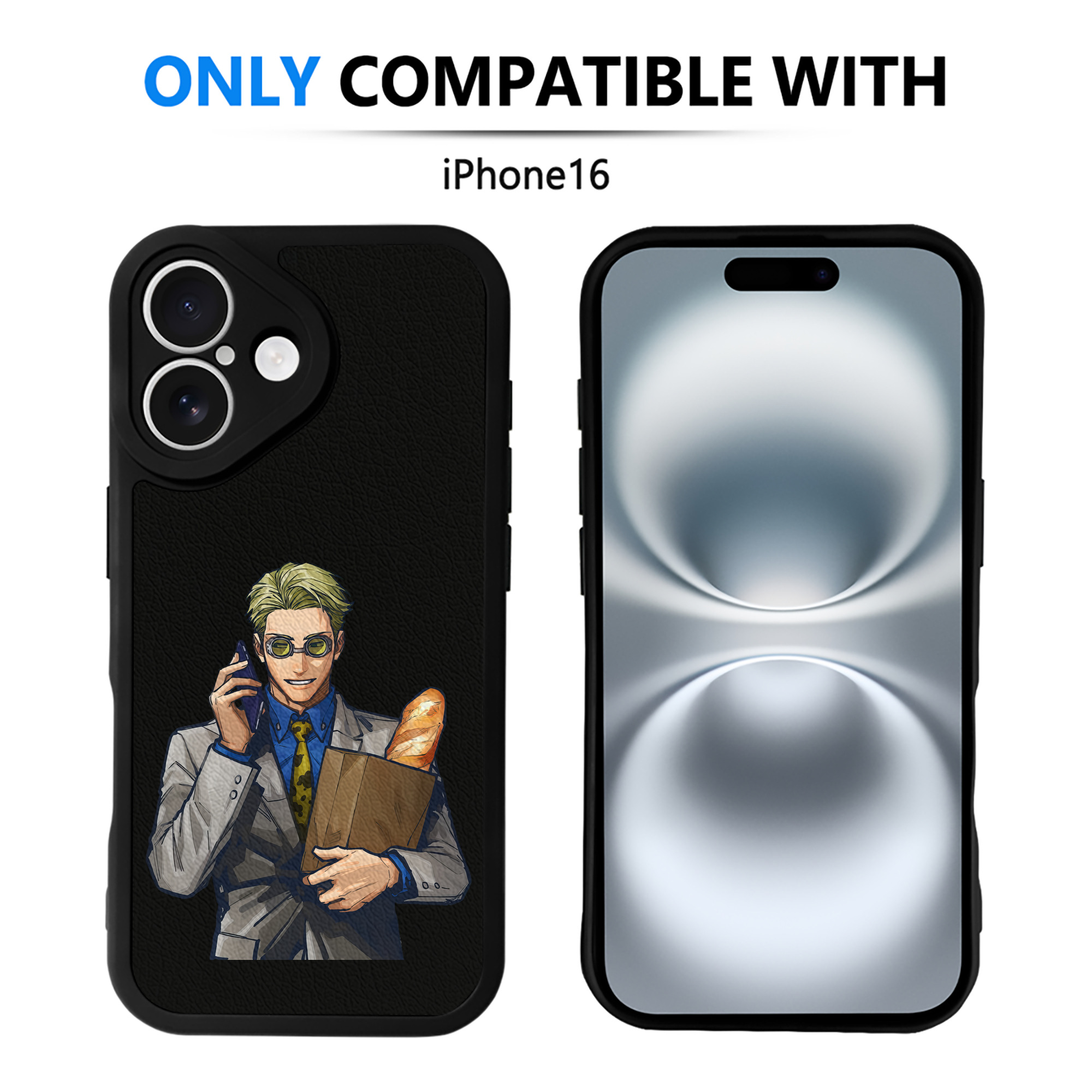 （画像用） 呪術廻戦 Jujutsu Kaisen 【iPhone 16シリーズ対応】シリコンスマホケース（レザー調） 材質：シリコン